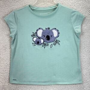 American Girl Pajama Top Girl Large 14/16 Green Short Sleeve Kira's Koala